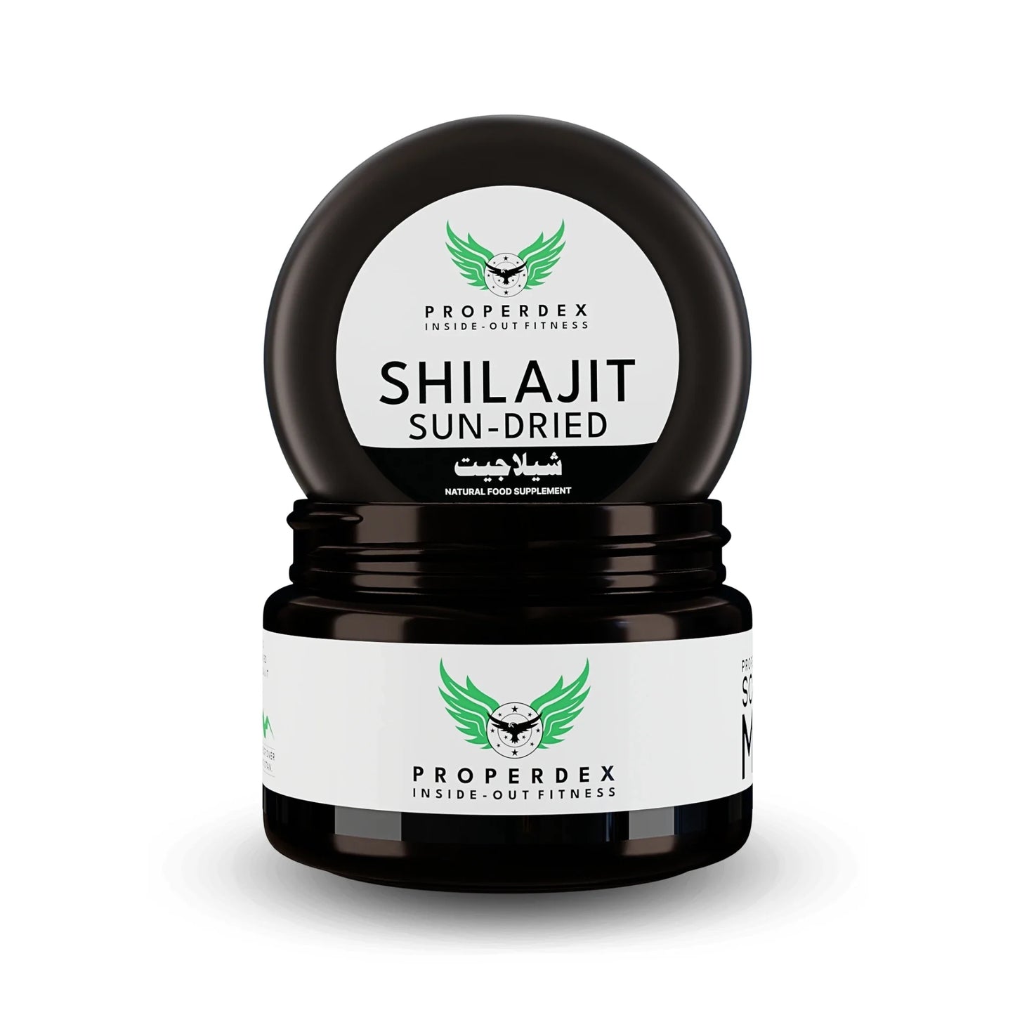 Sun-dried Shilajit 15g jar, black resin Gold-graded purest form of Himalayas.