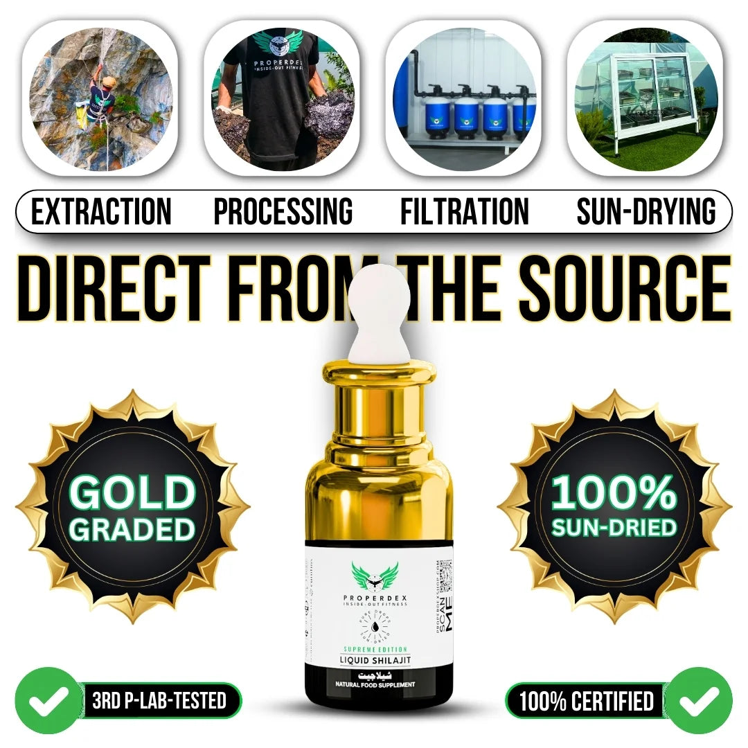 30ml - Properdex Shilajit Drops | 100% Natural & Sun-Dried | Fulvic Acid & Trace Minerals | Vitality & Wellness Boost